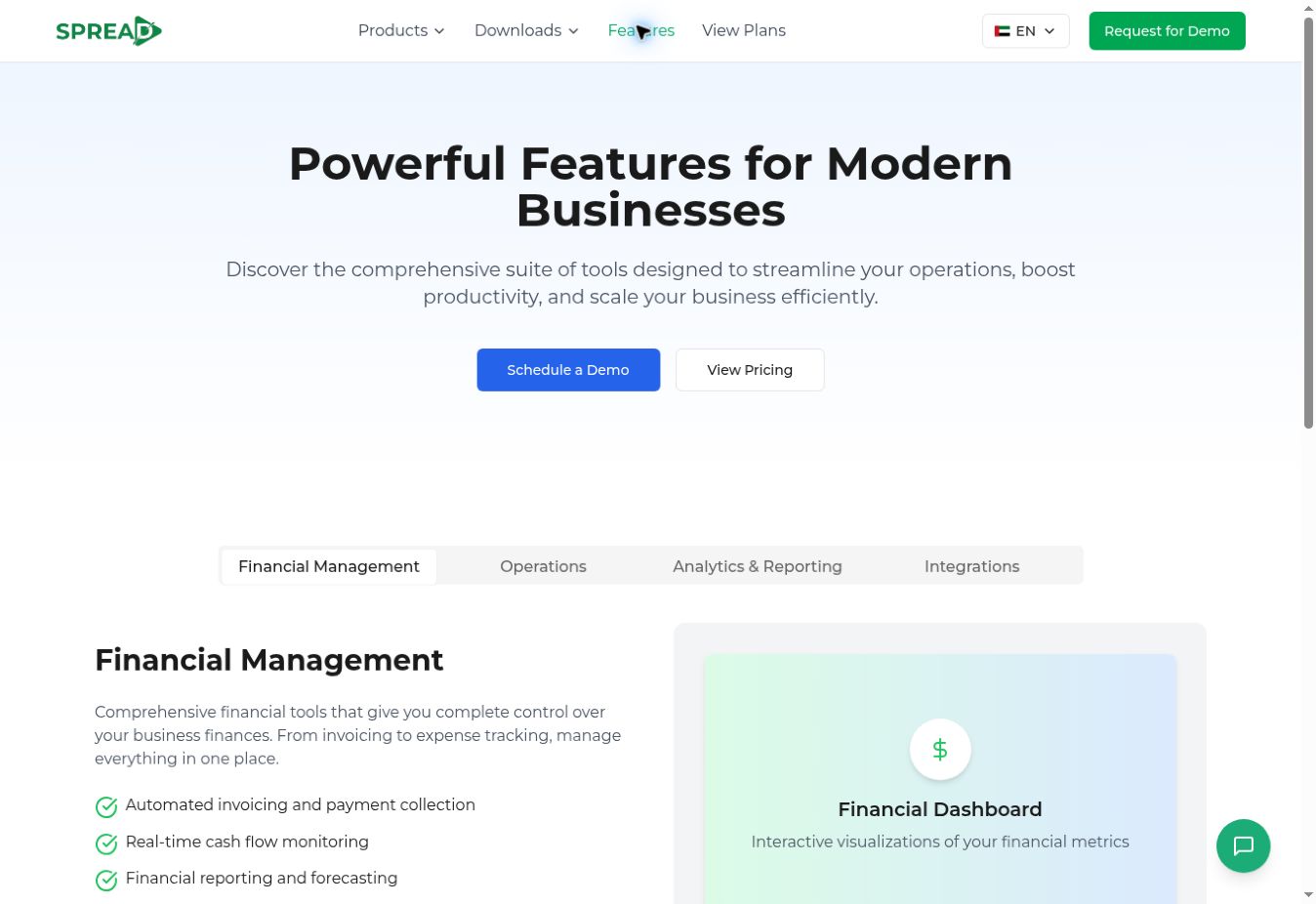 Spread website screenshot
